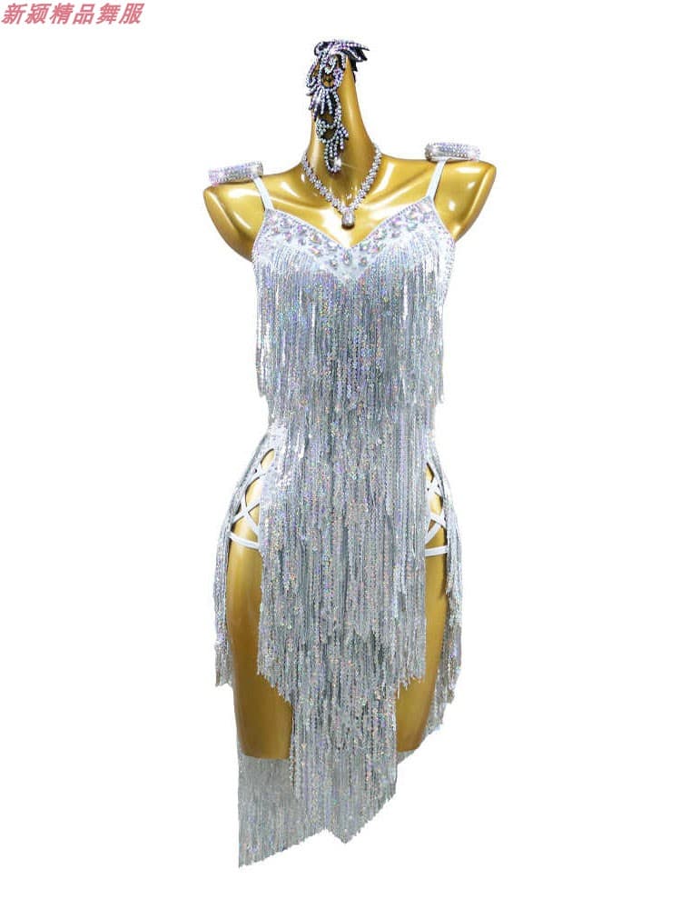 社交 ダンス ドレス 華麗なる舞踏会フリンジドレス