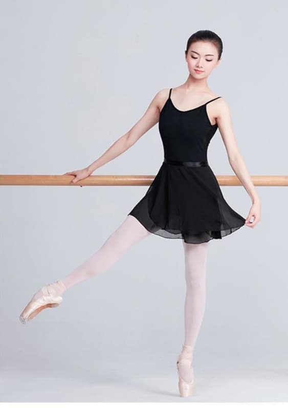 光沢美プリーツ ダンスドレス 優美なバレエ練習用スカート