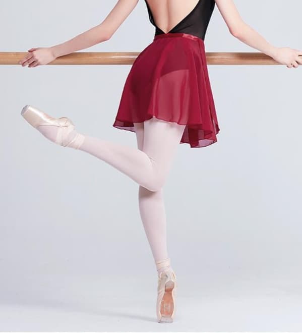 光沢美プリーツ ダンスドレス 優美なバレエ練習用スカート