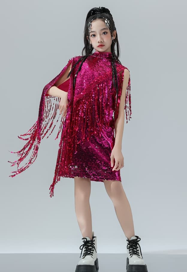 華麗舞台 ダンス ドレス きらめき舞踏装飾付きダンスドレス