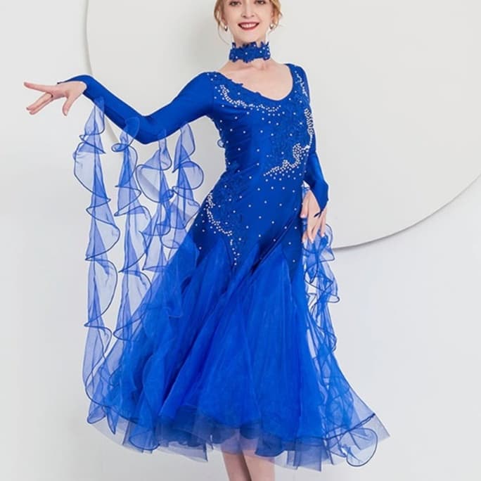 ダンス ドレス 優美な輝きのラッフルドレス