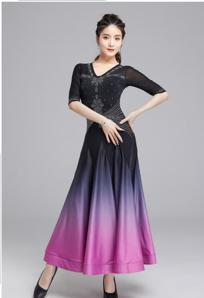 社交 ダンス ドレス 社交ダンス 煌めき舞踏会グラデーションドレス