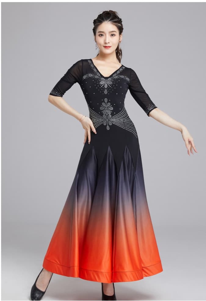 社交 ダンス ドレス 社交ダンス 煌めき舞踏会グラデーションドレス