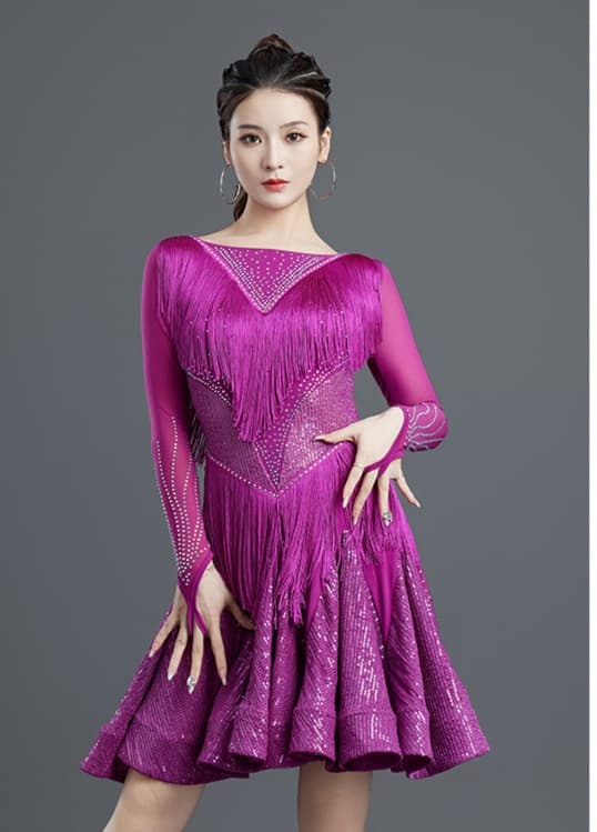 社交 ダンス ドレス 社交ダンス 煌めき流れるラテンフリンジドレス