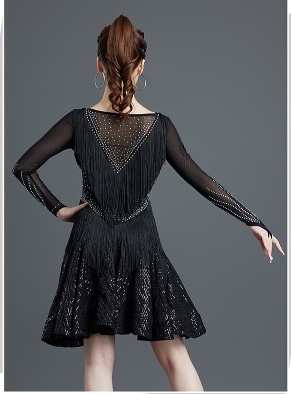 社交 ダンス ドレス 社交ダンス 煌めき流れるラテンフリンジドレス