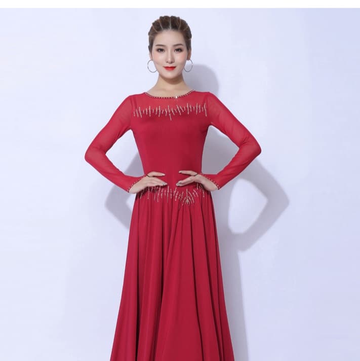 社交 ダンス ドレス 社交ダンス 優雅な舞踏会用ロングドレス