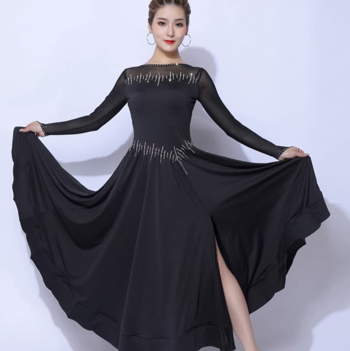 社交 ダンス ドレス 社交ダンス 優雅な舞踏会用ロングドレス