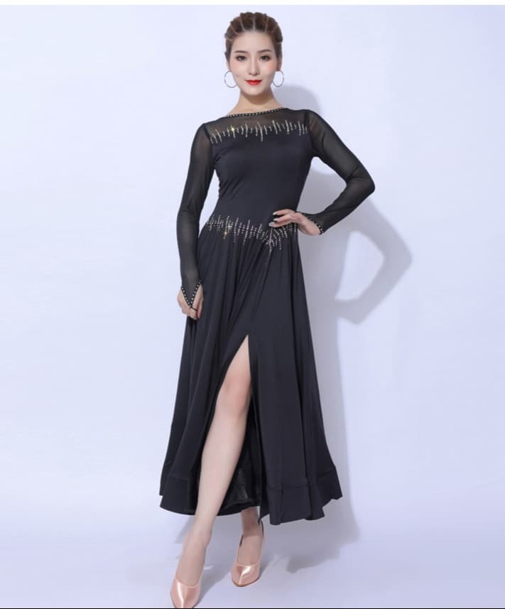 社交 ダンス ドレス 社交ダンス 優雅な舞踏会用ロングドレス