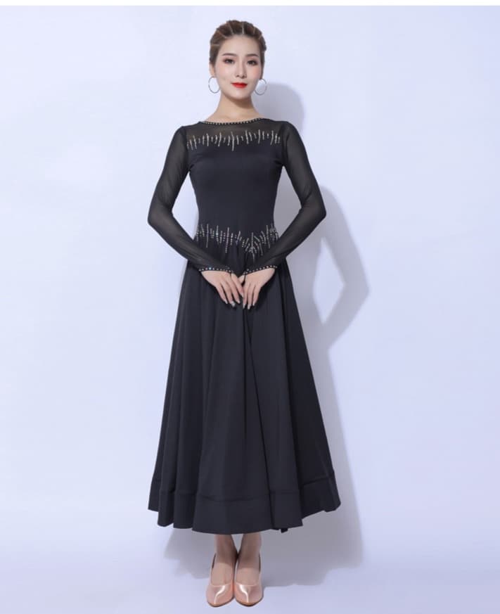 社交 ダンス ドレス 社交ダンス 優雅な舞踏会用ロングドレス