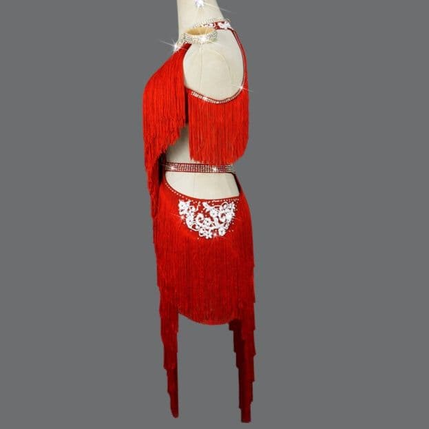 社交 ダンス ドレス 情熱フリンジ ラテンドレス