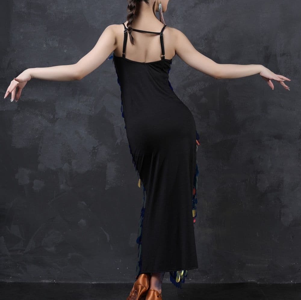 社交 ダンス ドレス 輝くスパンコール ラテンダンス衣装