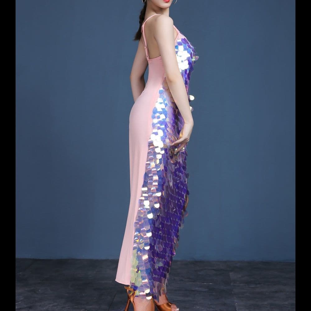 社交 ダンス ドレス 輝くスパンコール ラテンダンス衣装