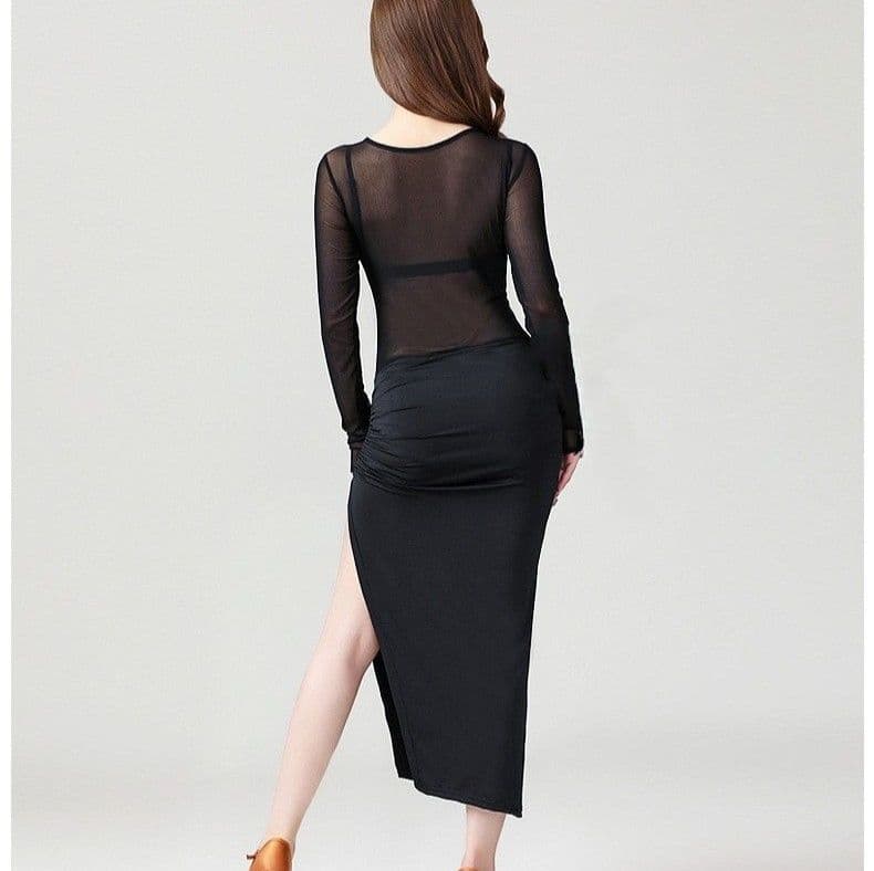 社交 ダンス ドレス ラテン シースルー 社交ダンス ワンピース 新作