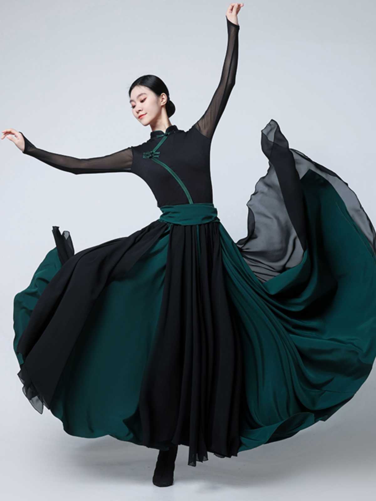 ダンス ドレス 優美なる舞姫 メッシュスリーブ ダンスドレス