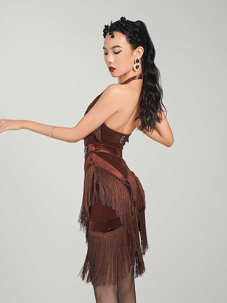 社交 ダンス ドレス  社交ダンス 情熱的フリンジ裁ち切りラテンドレス