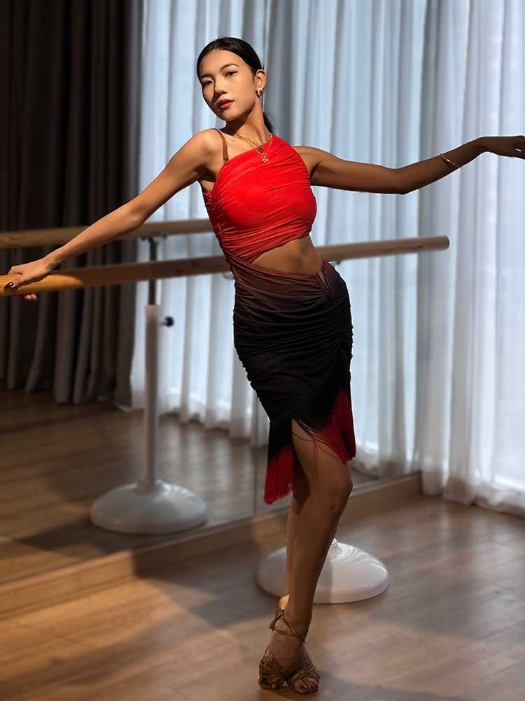 社交 ダンス ドレス 社交ダンス 情熱的な舞踏会 アシンメトリー ダンス衣装