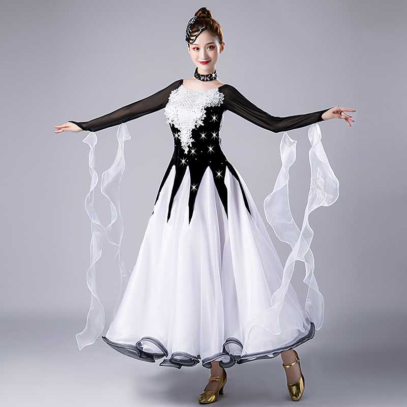 社交 ダンス ドレス 星彩フレアワルツ　ラテンドレス