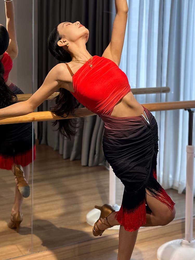 社交 ダンス ドレス 社交ダンス 情熱的な舞踏会 アシンメトリー ダンス衣装