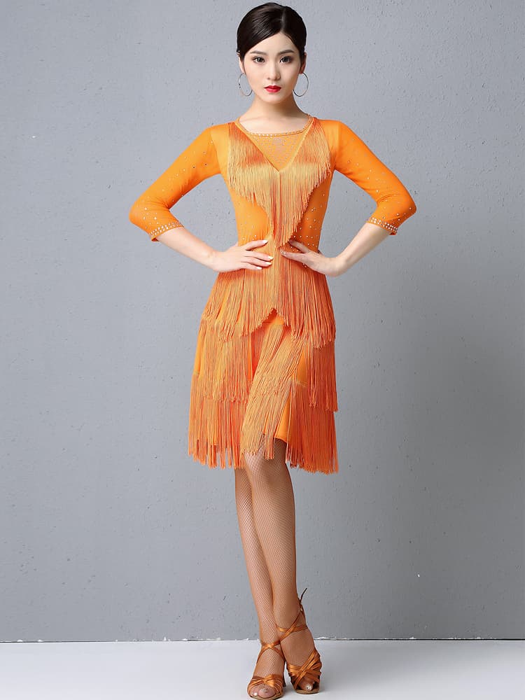 社交 ダンス ドレス 社交ダンス 情熱のフリンジラテンダンスドレス
