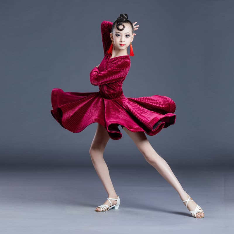 ダンス ドレス ストライプ リブ織り ダンスドレス