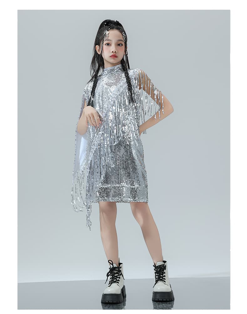 華麗舞台 ダンス ドレス きらめき舞踏装飾付きダンスドレス