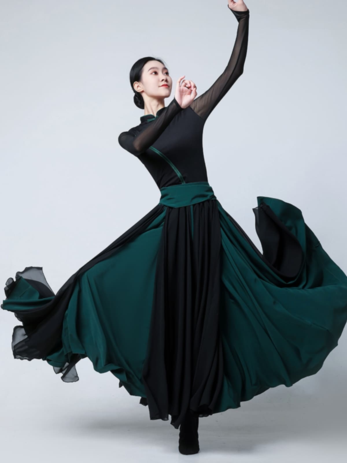 ダンス ドレス 優美なる舞姫 メッシュスリーブ ダンスドレス