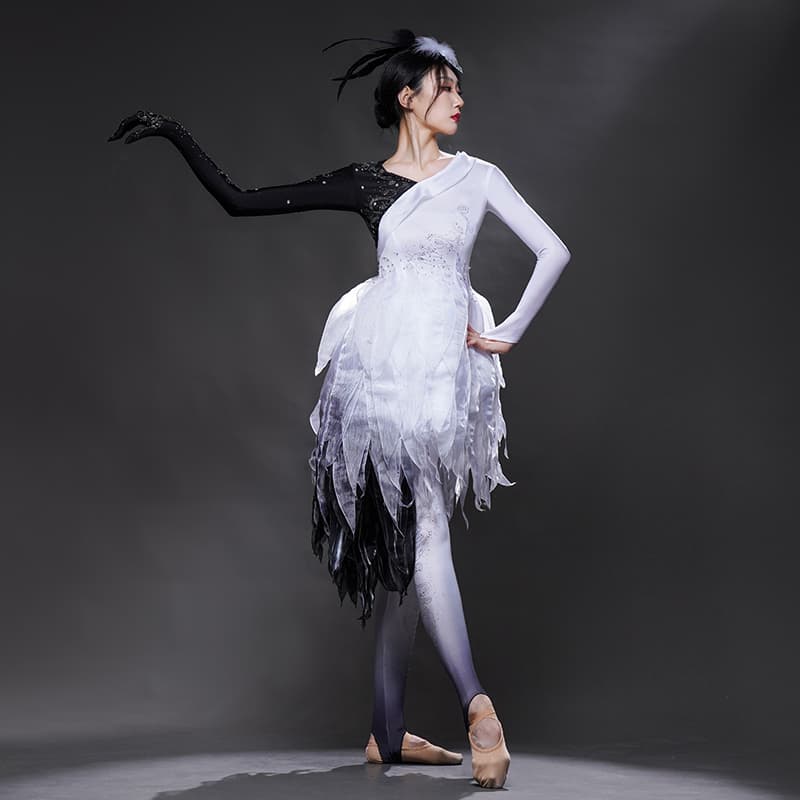 ダンス ドレス 優美な白鳥バレエチュチュドレス