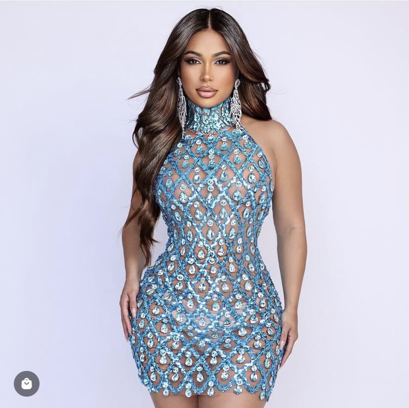 ダンス ドレス 宝石きらめき ホルターネック ミニドレス