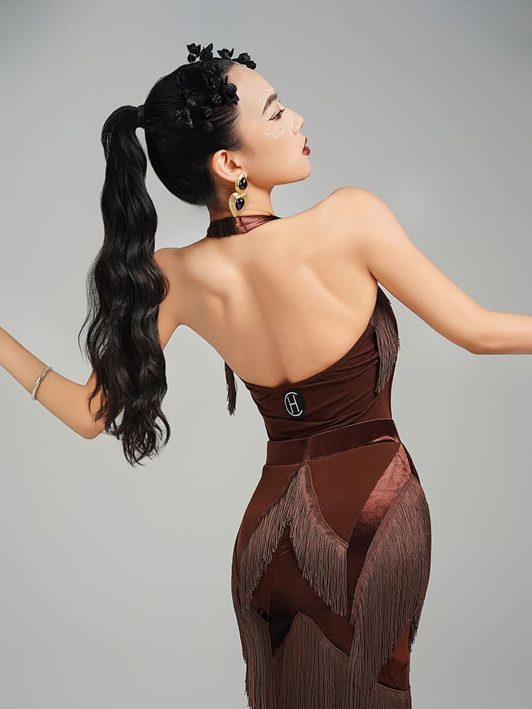 社交 ダンス ドレス  社交ダンス 情熱的フリンジ裁ち切りラテンドレス