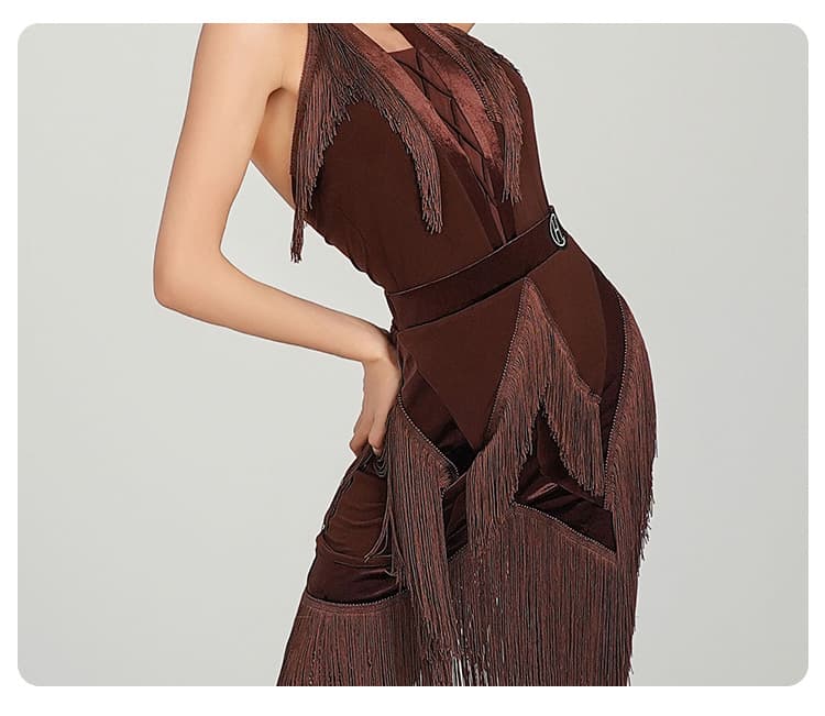 社交 ダンス ドレス  社交ダンス 情熱的フリンジ裁ち切りラテンドレス