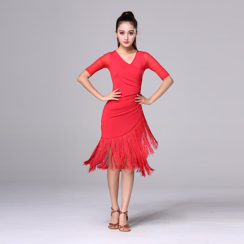 華麗なバレエスタイル 社交ダンス フリンジドレス