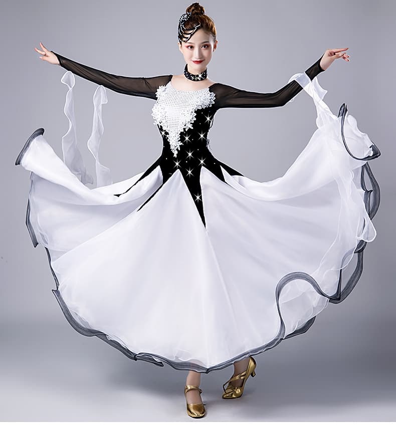 社交 ダンス ドレス 星彩フレアワルツ　ラテンドレス