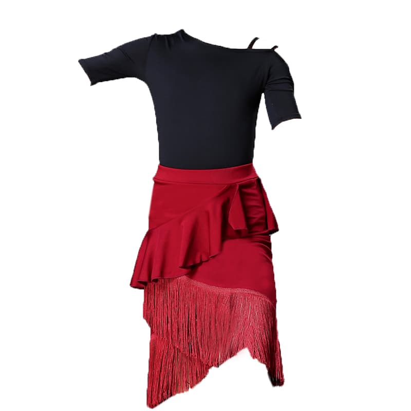 ダンス ドレス フリンジ装飾付きラテンドレス