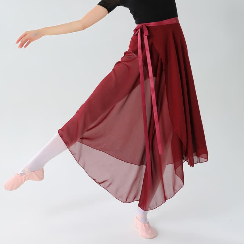 優雅で軽やかなシフォン巻きスカート バレエ＆ダンス衣装