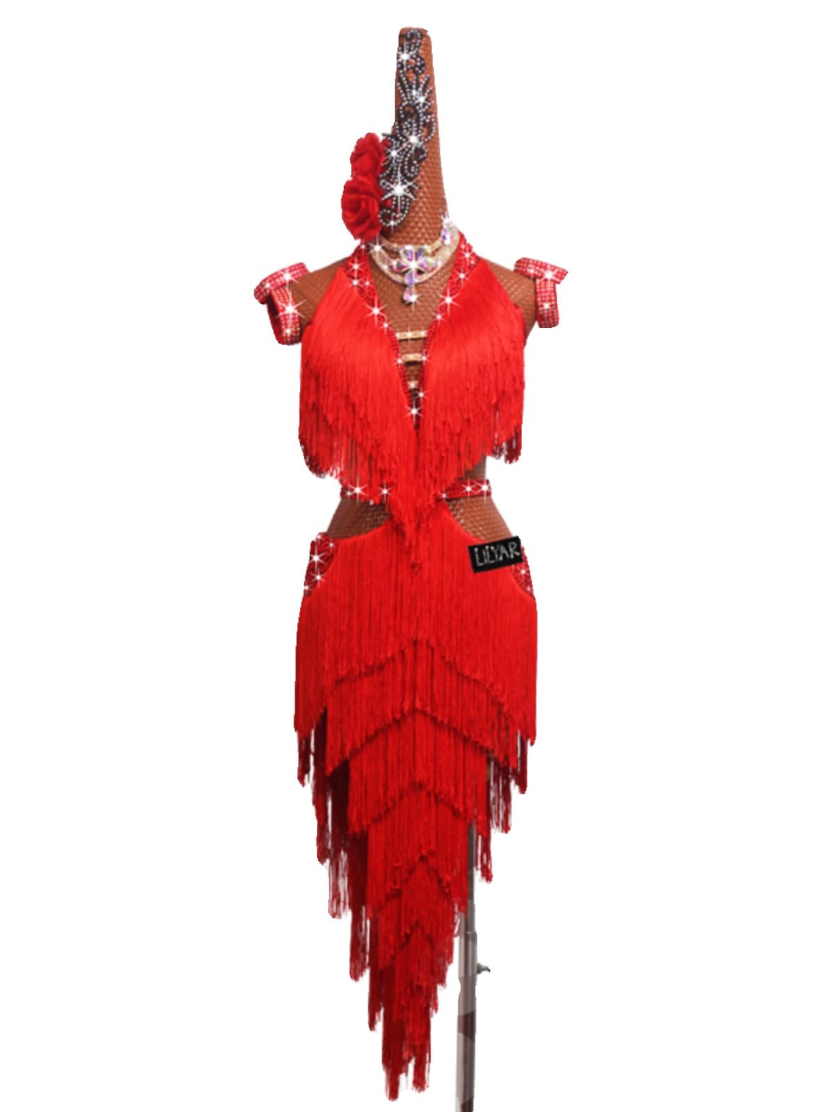 社交 ダンス ドレス 情熱の花びら フリンジドレス